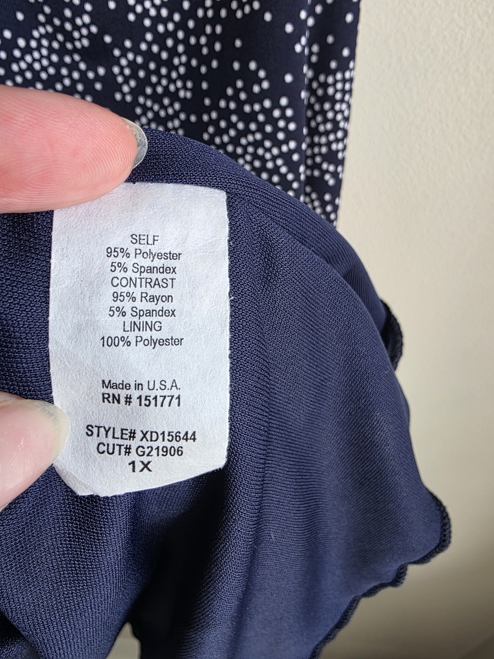 NWT Gilli Audey Knit Dress Navy White Polka Dot Dress - Picture 9 of 11